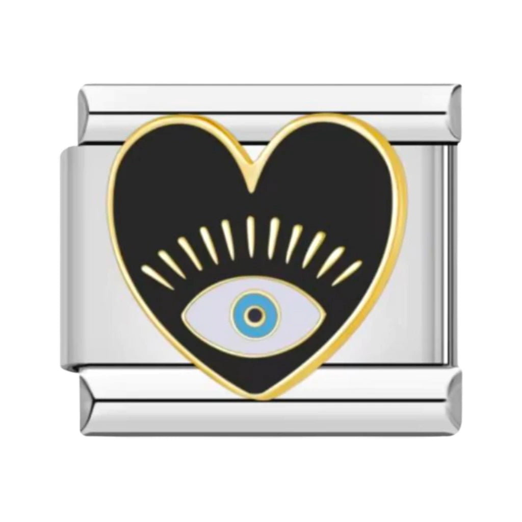 Black Heart Eye Charm