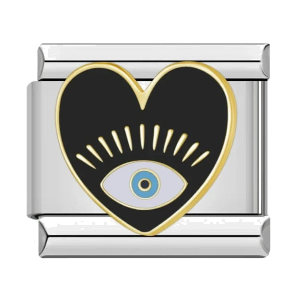 Black Eye Heart Italian charm