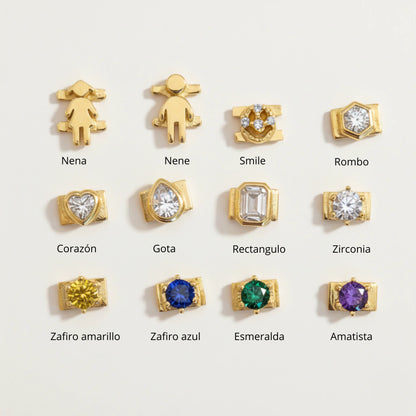 Bangle figures & gems — gold