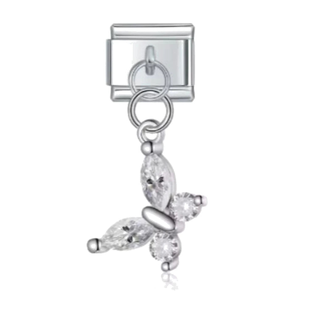 Crystal Butterfly Italian charm