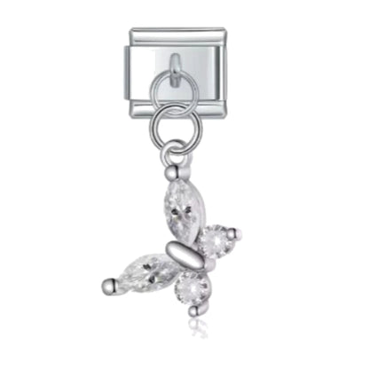 Crystal Butterfly Italian charm
