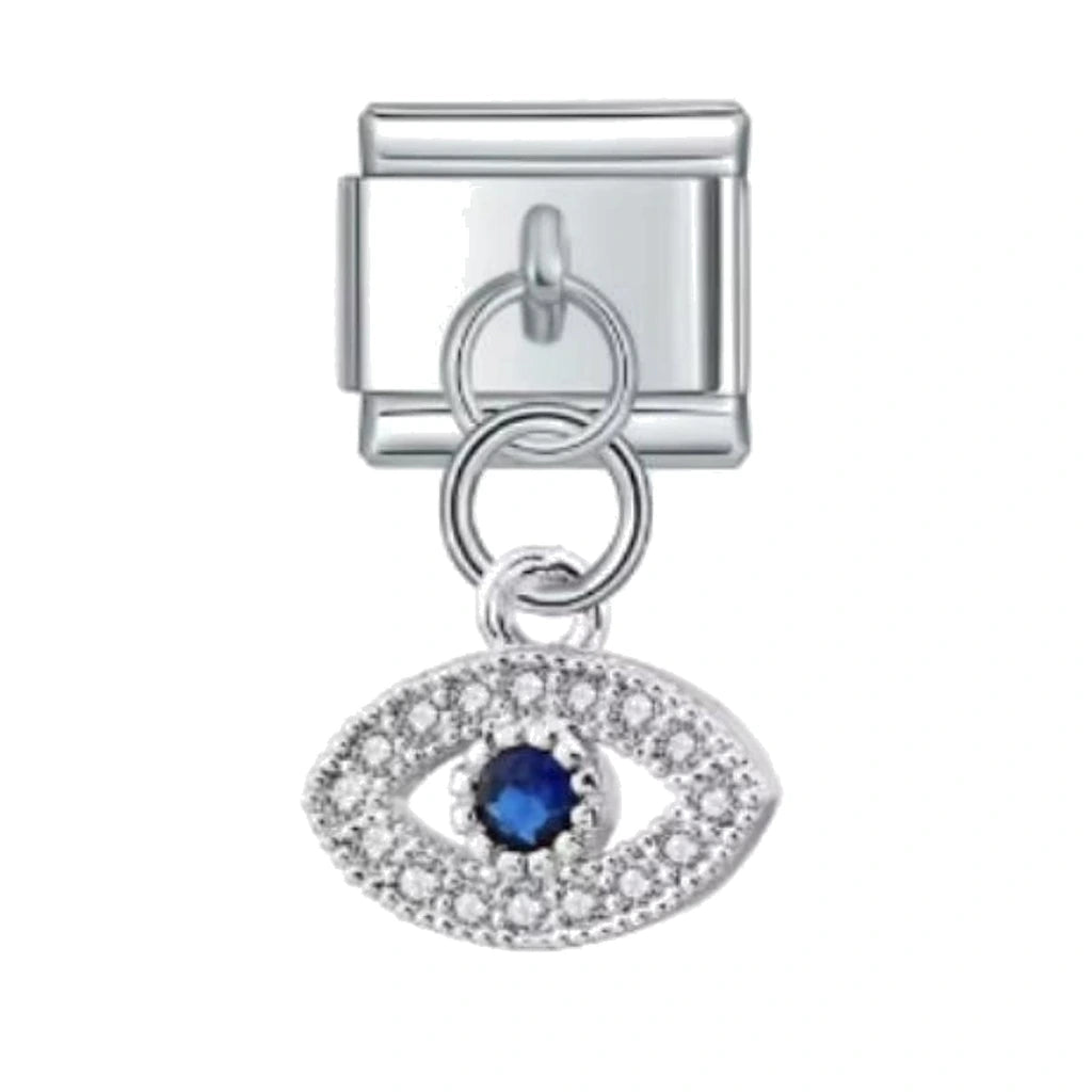Crystal Eye Italian charm