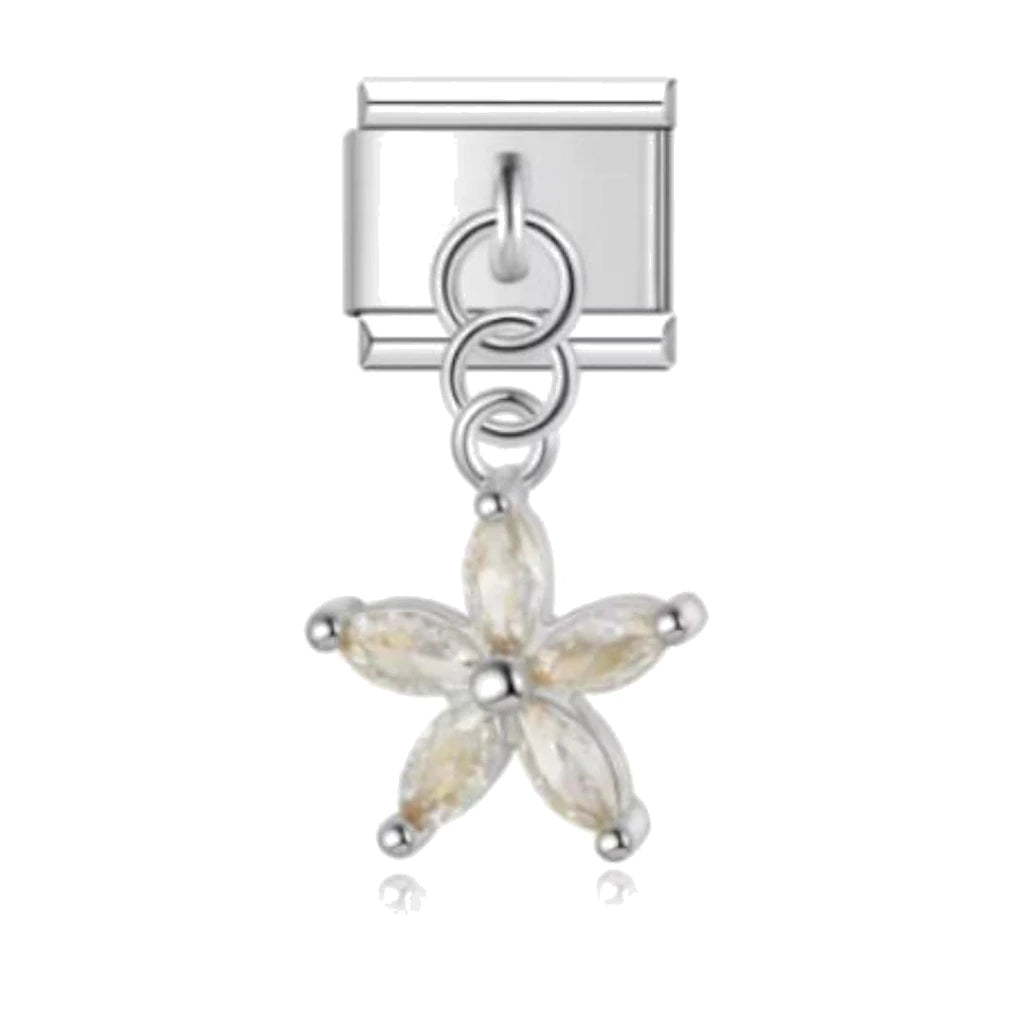 Crystal Flower Italian charm