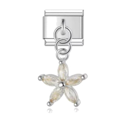 Crystal Flower Italian charm