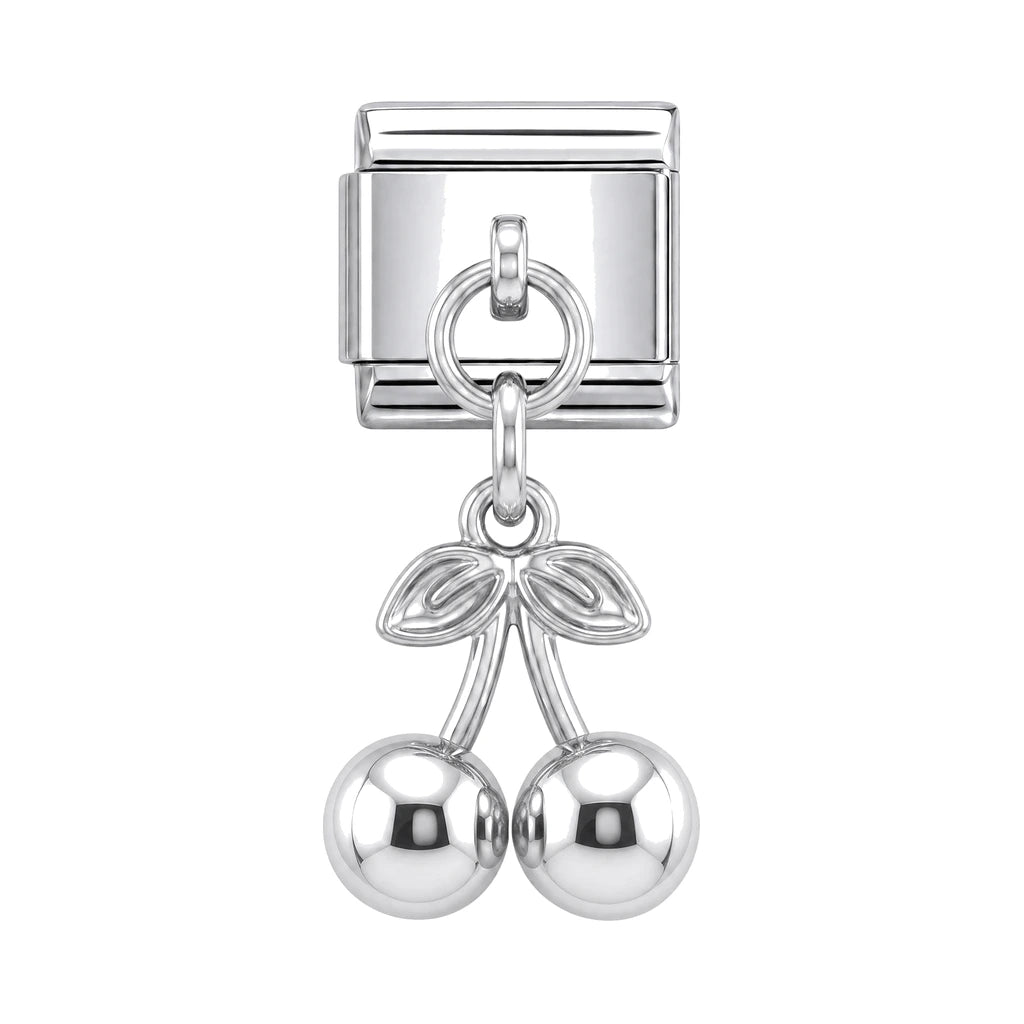 Pearl Cherries silver Italian charm