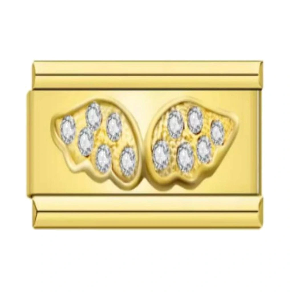 Golden Angel Wings Italian charm