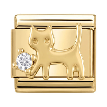 Golden Cat Italian charm