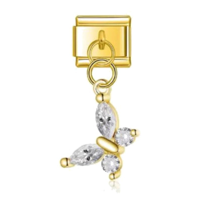 Golden Dragonfly Italian charm