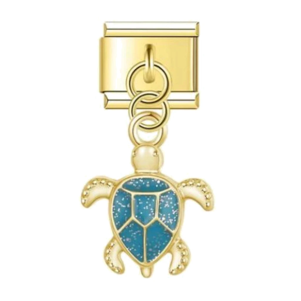 Golden Sea Turtle Italian charm