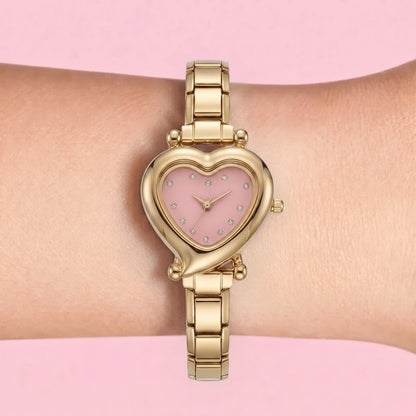 Heart Watch — Gold on wrist