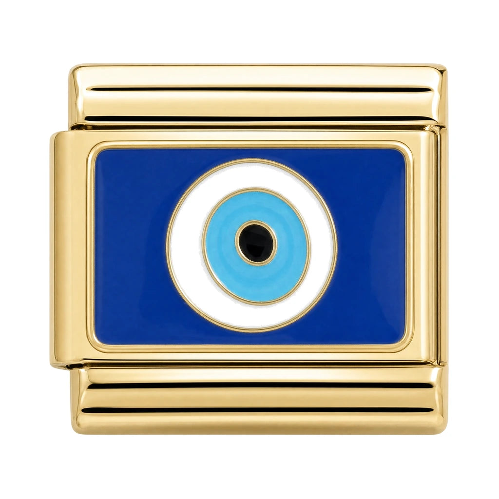 Azure Eye Italian charm, gold-tone
