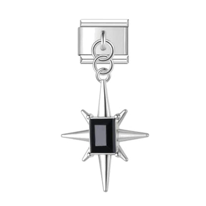 Onyx Starburst Italian charm