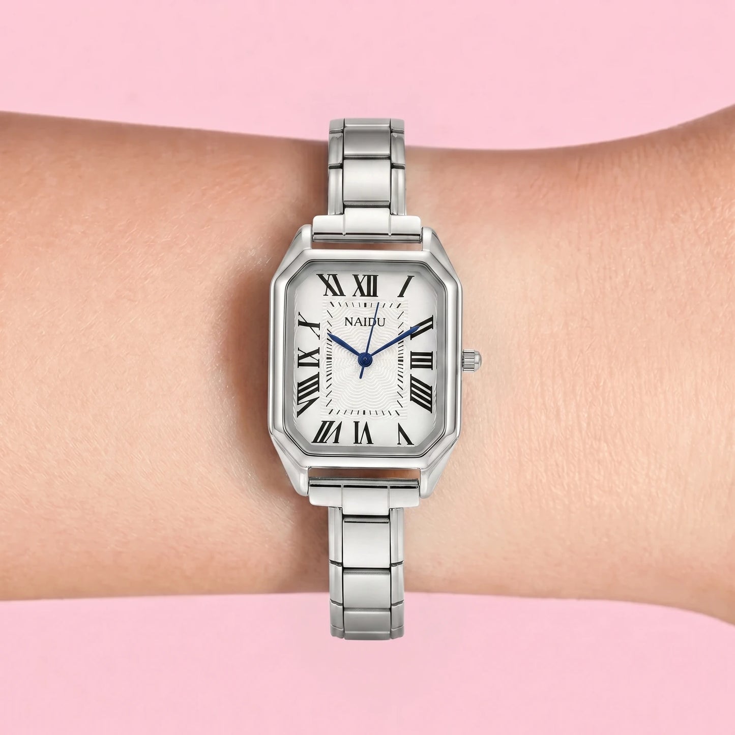 Rectangular Watch — Roman Dial on wrist