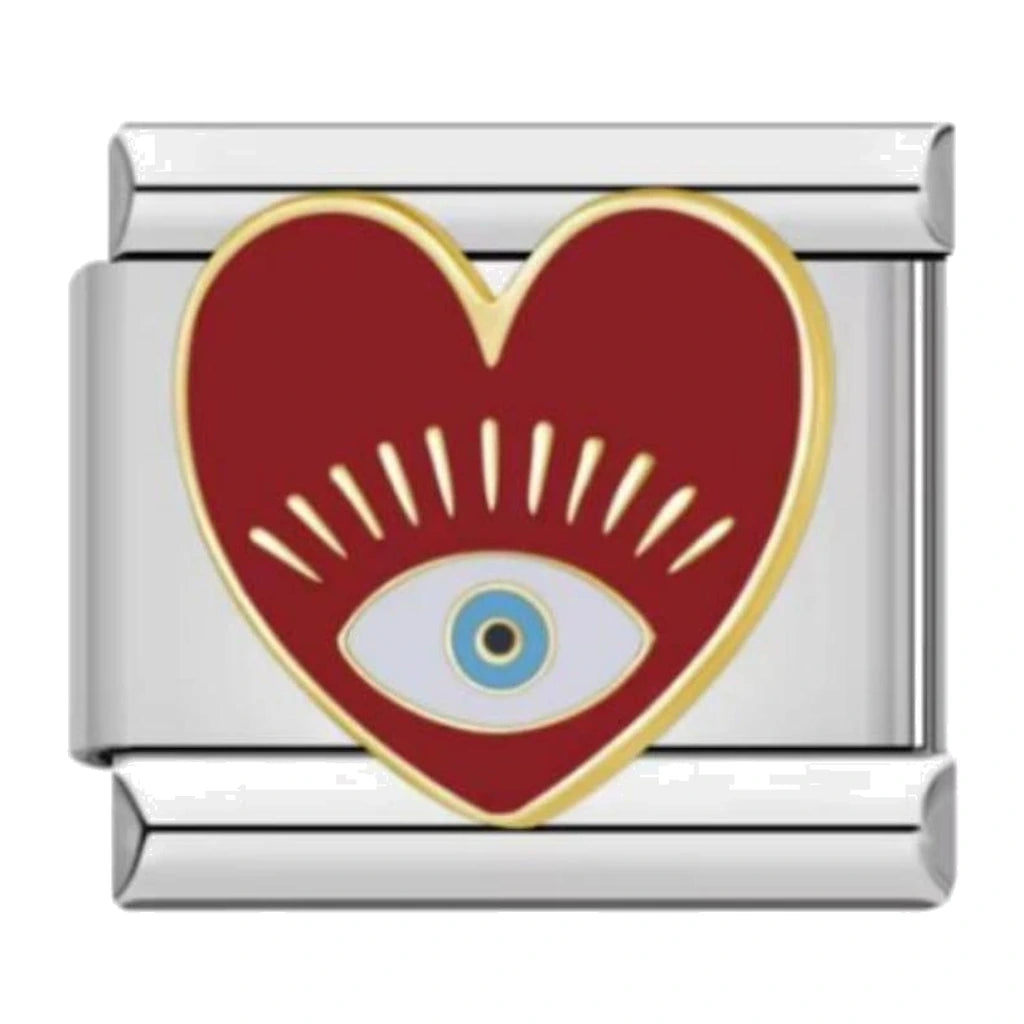 Red Eye Heart Italian charm