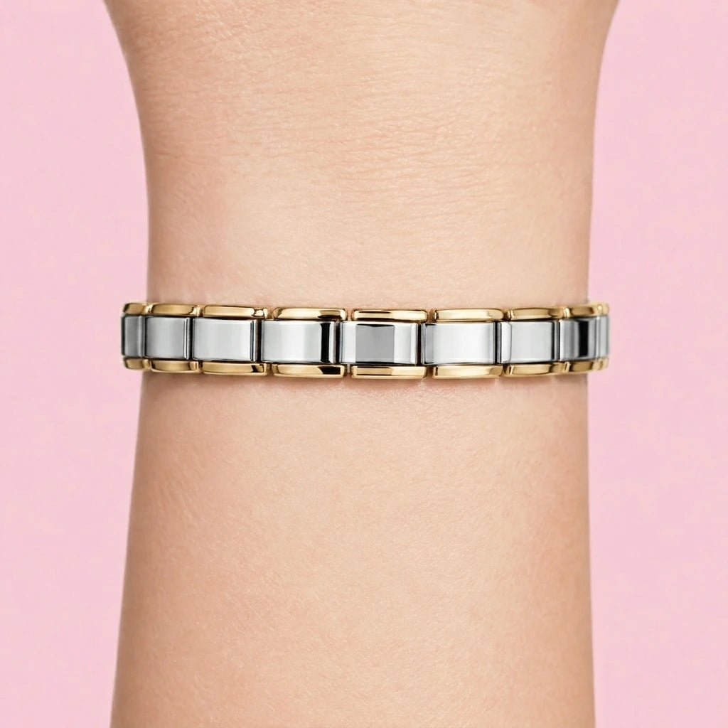 Two-Tone Bracelet on wrist