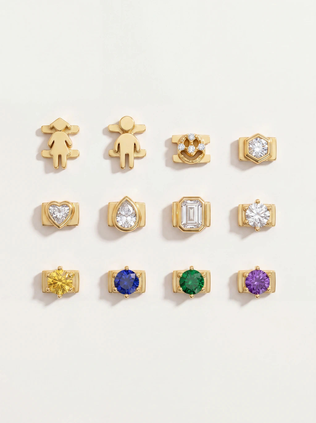Bangle figures & gems — gold