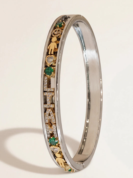 Charm bangle — silver
