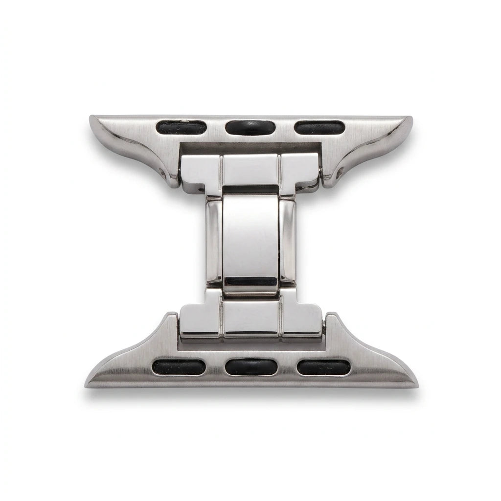 Silver-tone watch band adapter for Italian modular links