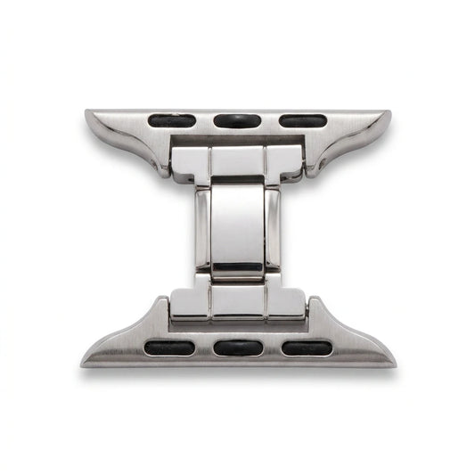Silver-tone watch band adapter for Italian modular links