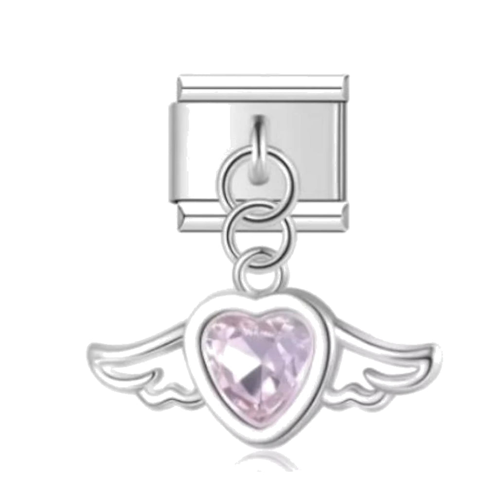 Winged Heart Italian charm