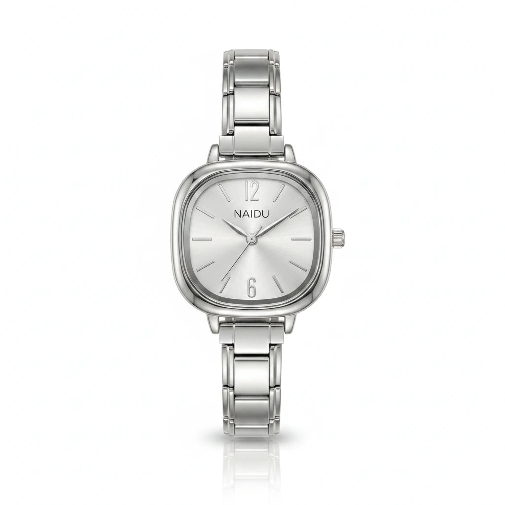 Square Watch — Silver Dial